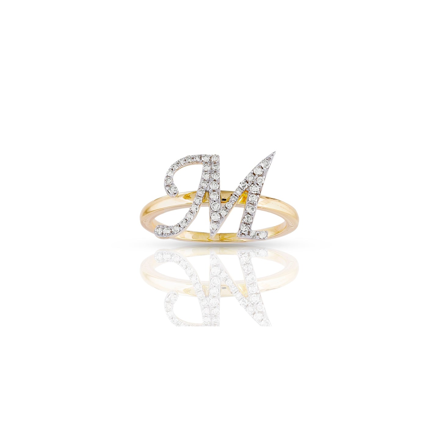 10K Yellow Gold Initial Letter Ring By Truth Jewel