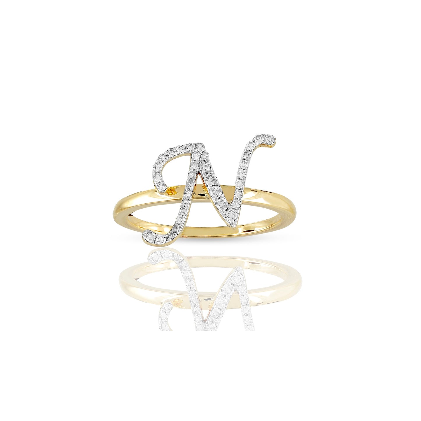 14K Yellow Gold Initial Letter Ring By Truth Jewel