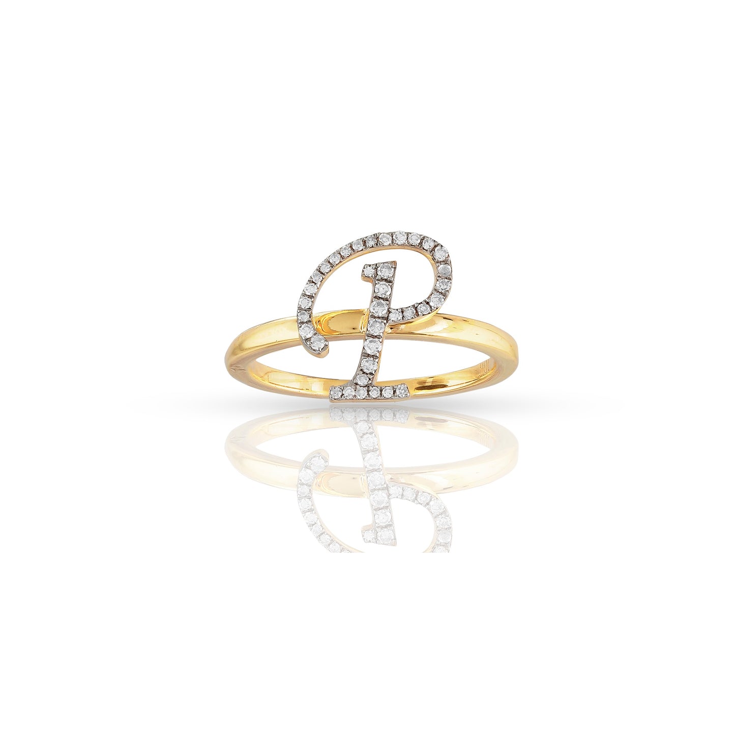 10K Yellow Gold Initial Letter Ring By Truth Jewel