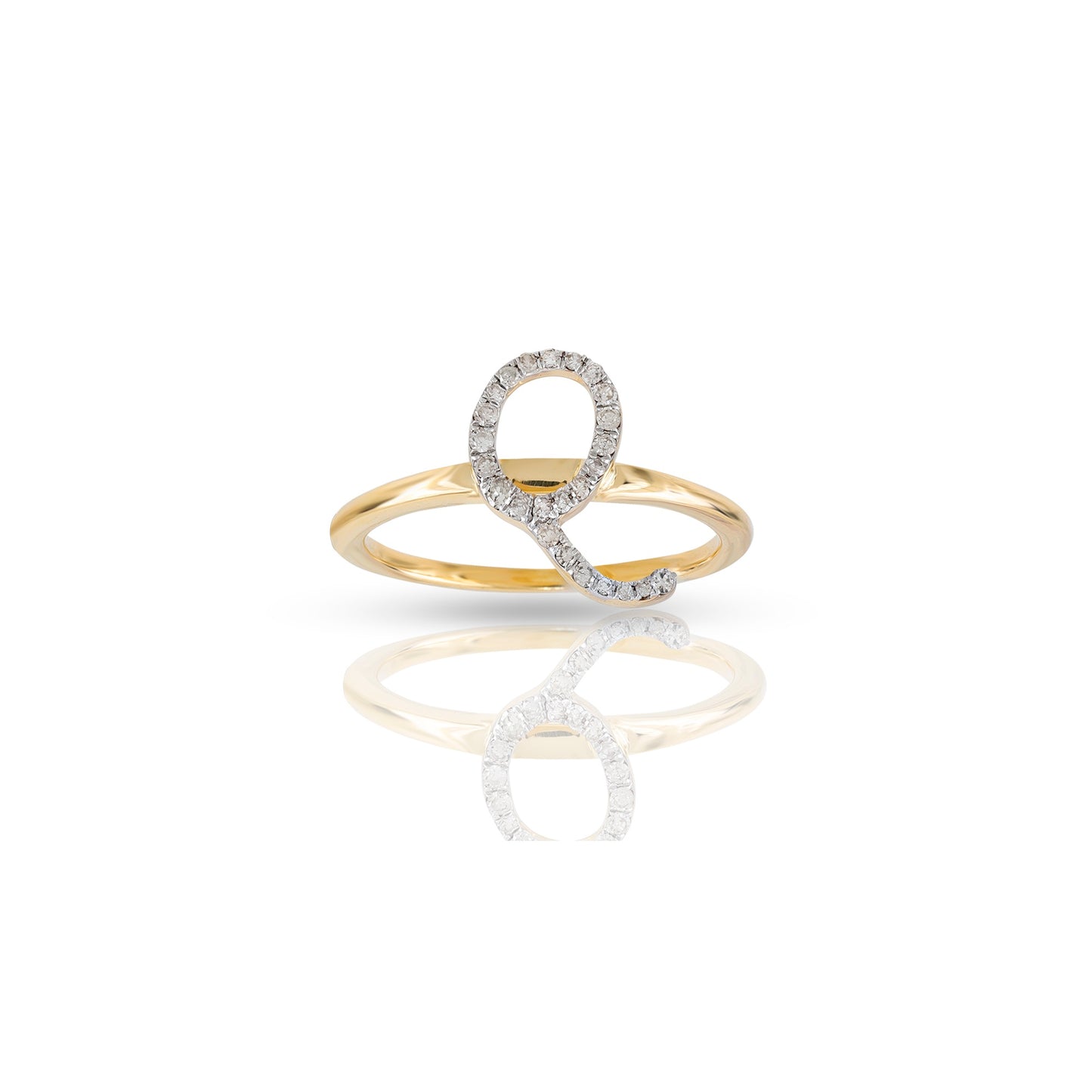 14K Yellow Gold Initial Letter Ring By Truth Jewel