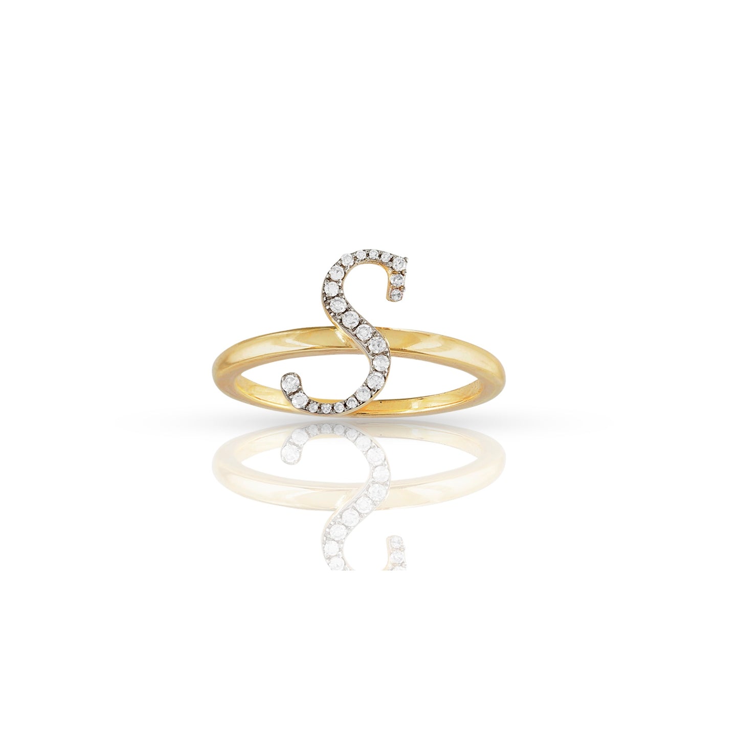 14K Yellow Gold Initial Letter Ring By Truth Jewel