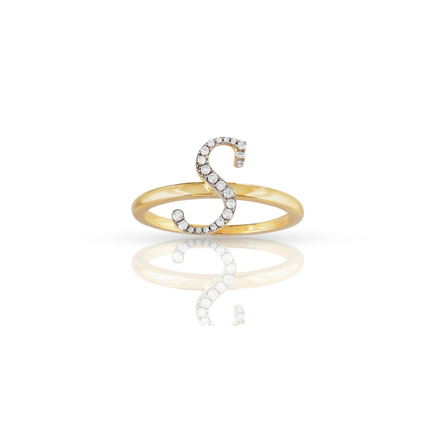 10K Yellow Gold Initial Letter Ring By Truth Jewel