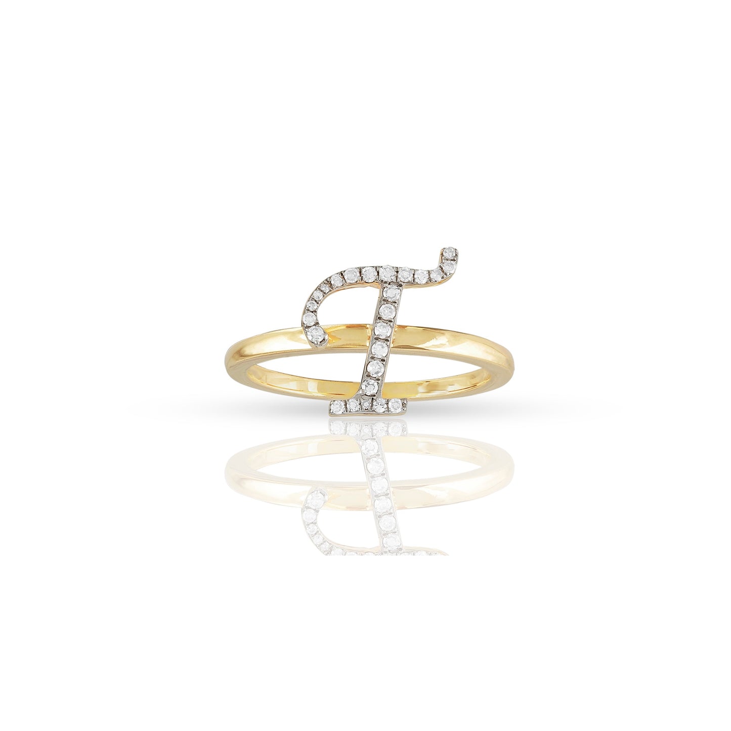 14K Yellow Gold Initial Letter Ring By Truth Jewel
