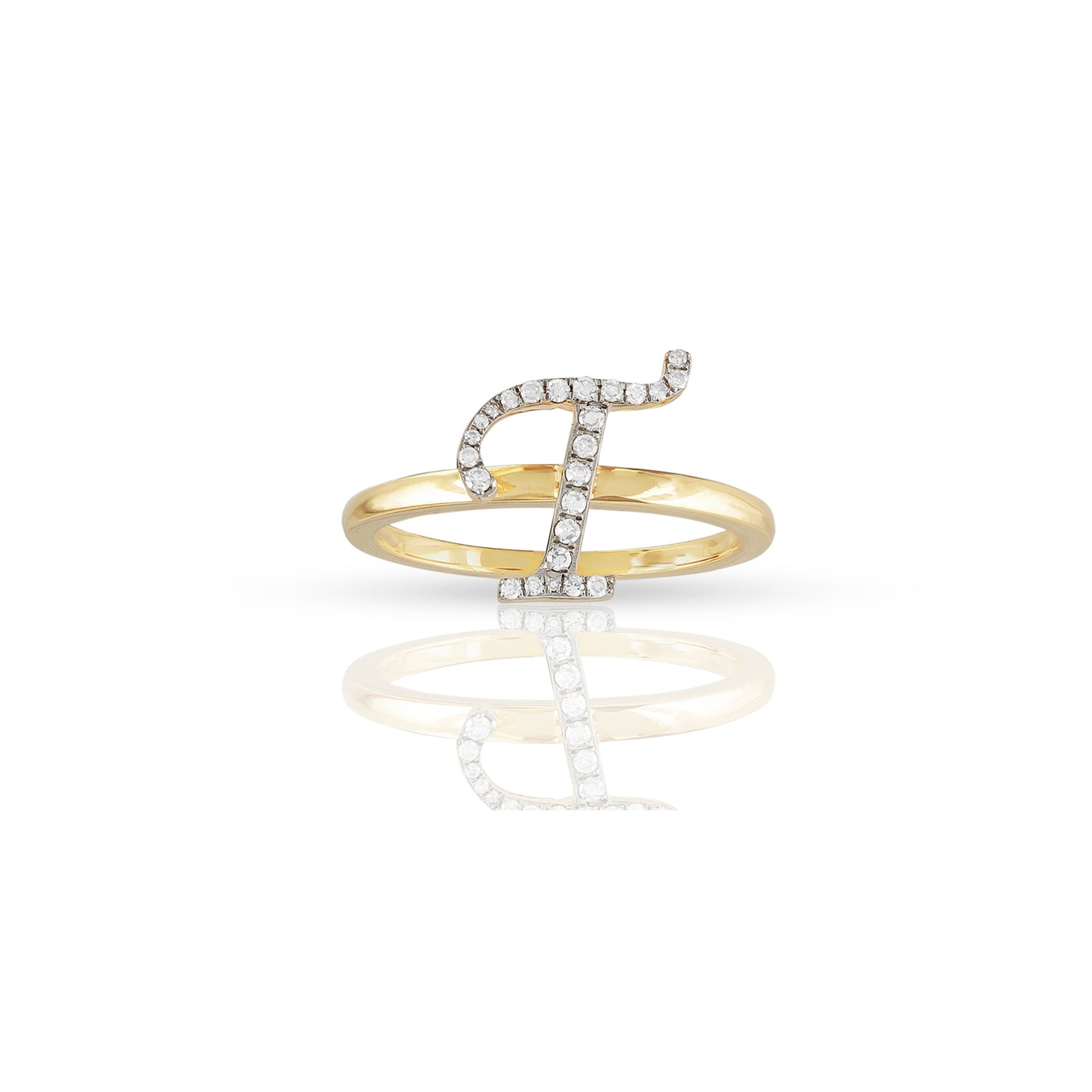 10K Yellow Gold Initial Letter Ring By Truth Jewel