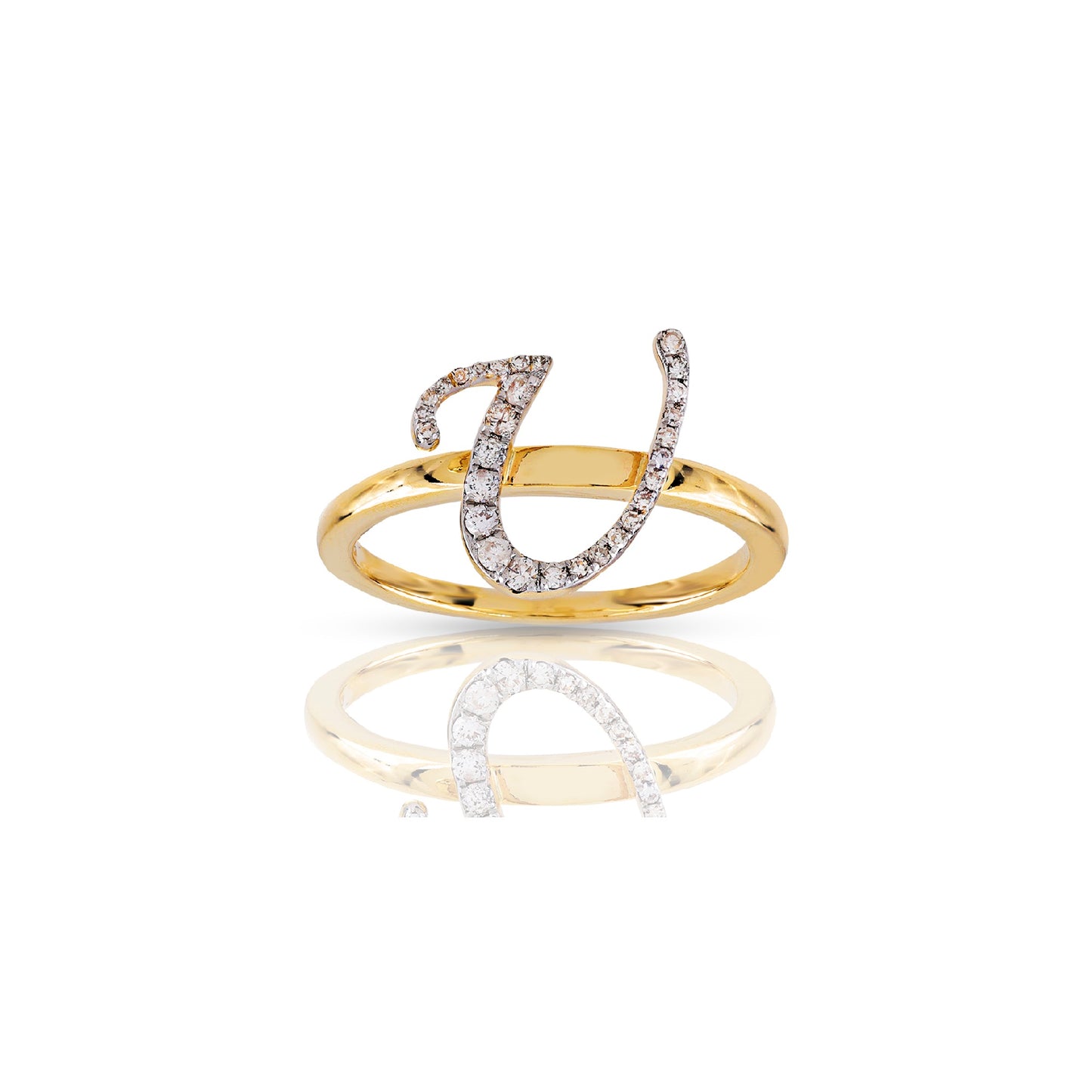 14K Yellow Gold Initial Letter Ring By Truth Jewel