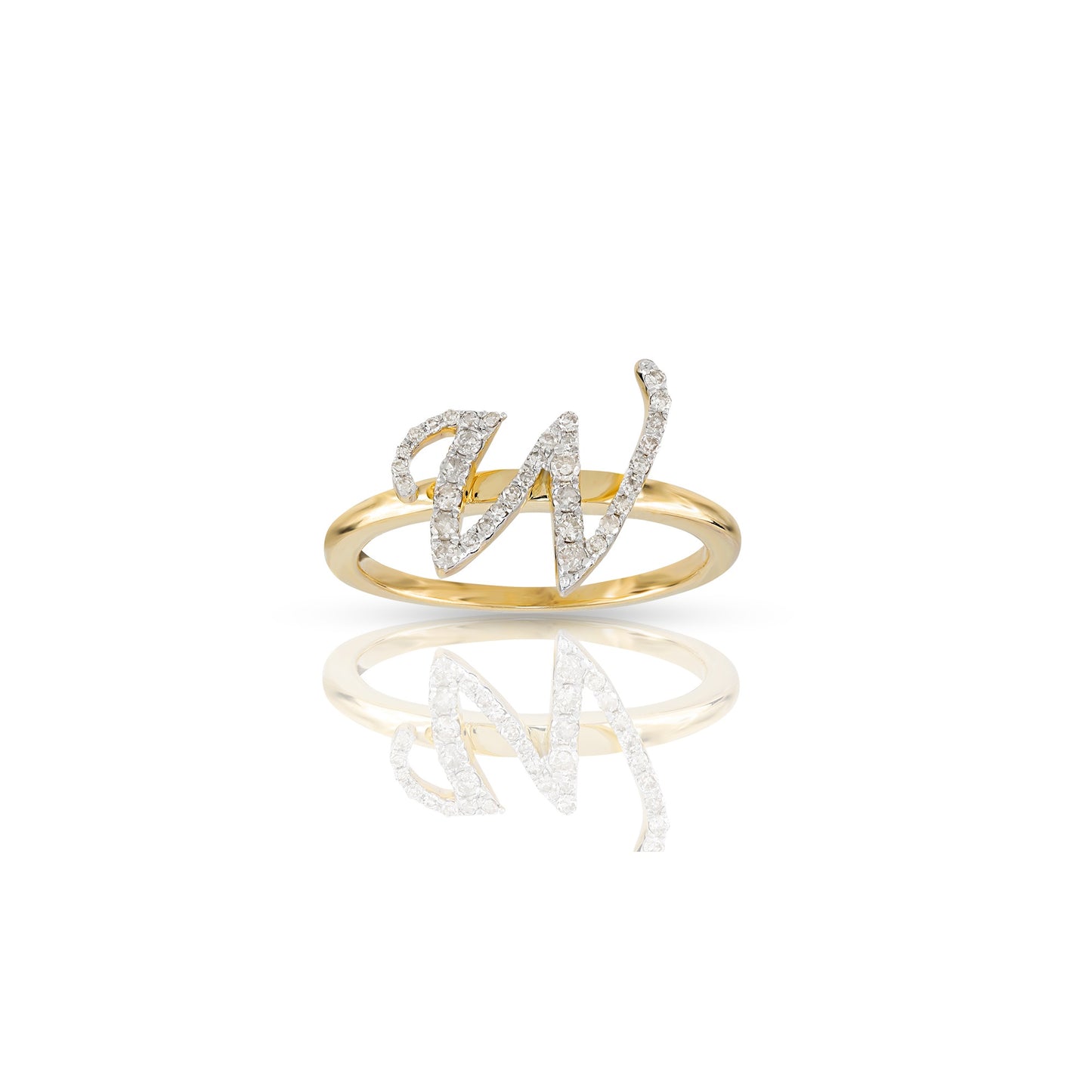 14K Yellow Gold Initial Letter Ring By Truth Jewel
