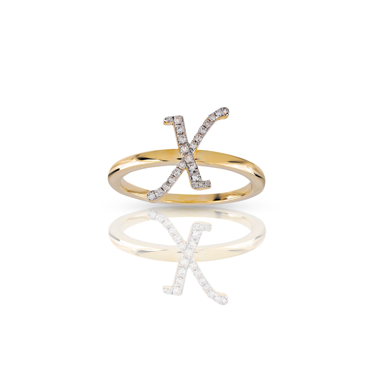 14K Yellow Gold Initial Letter Ring By Truth Jewel