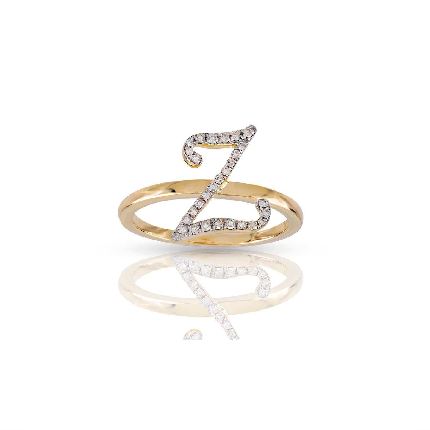 14K Yellow Gold Initial Letter Ring By Truth Jewel