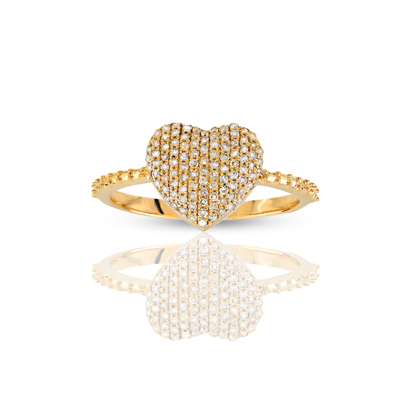 10K Yellow Gold Women's Heart Ring