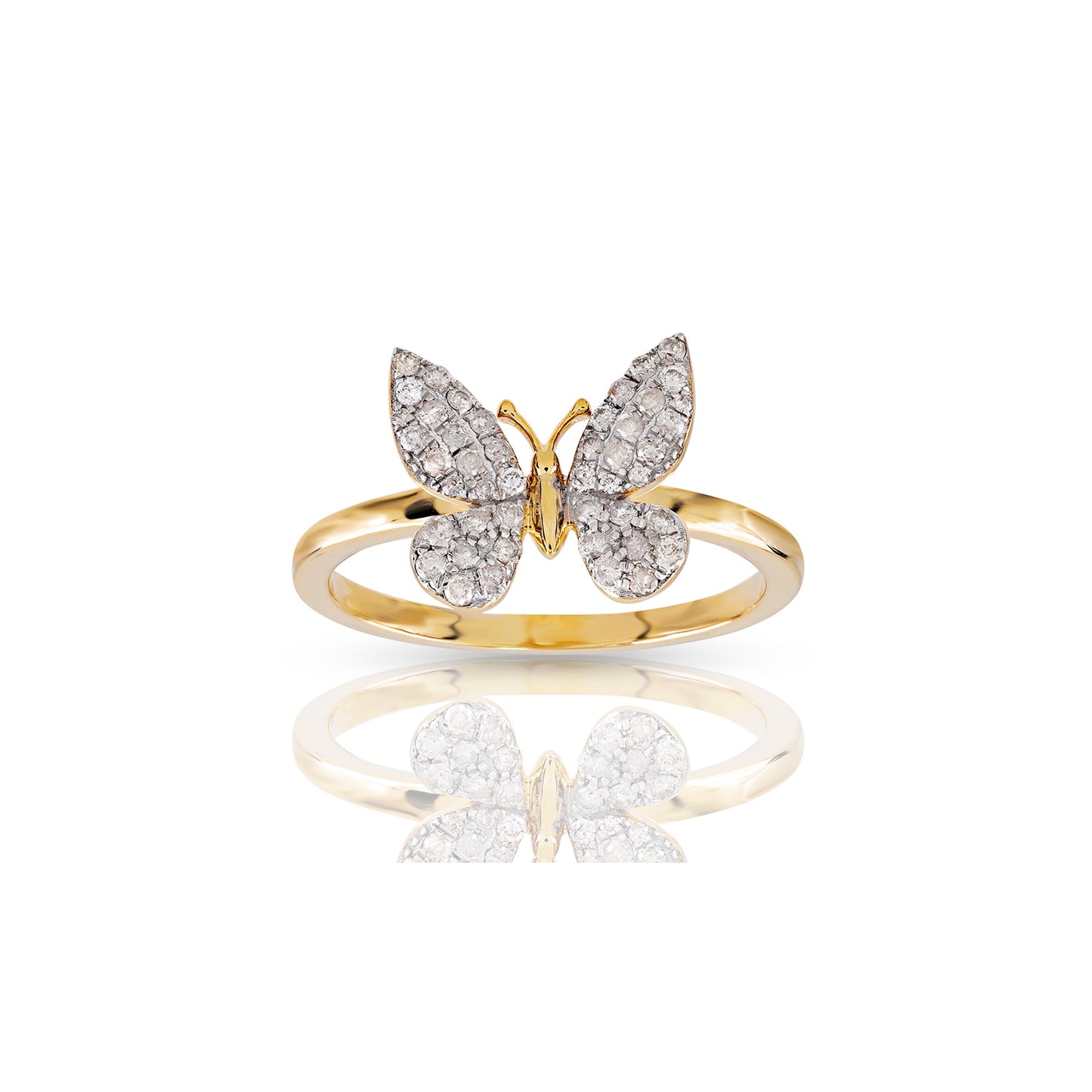 Yellow Gold Butterfly Ring By Truth Jewel