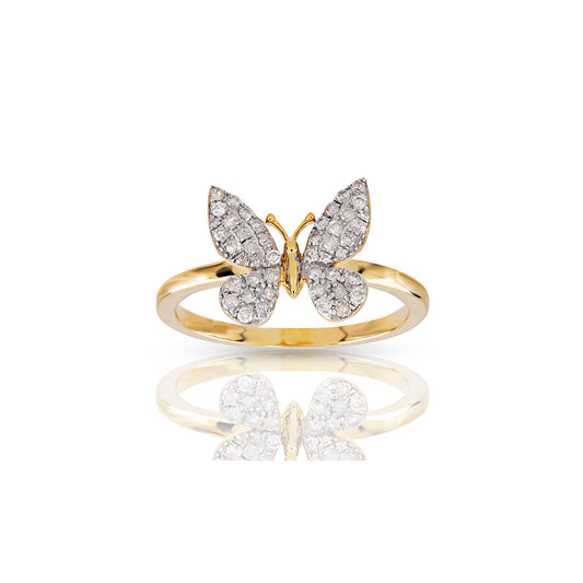 Yellow Gold Butterfly Ring By Truth Jewel