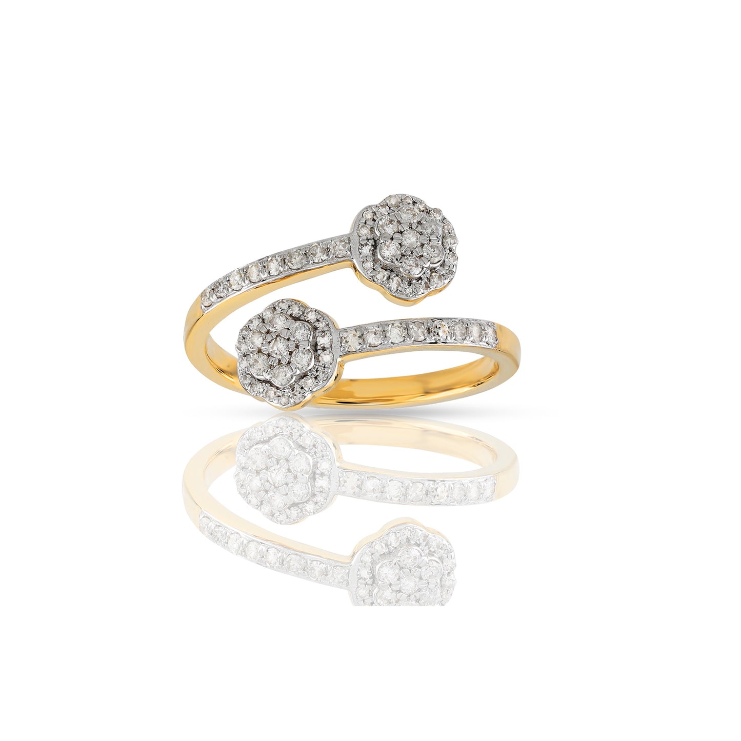 10k Yellow Gold Flower Diamond Ring