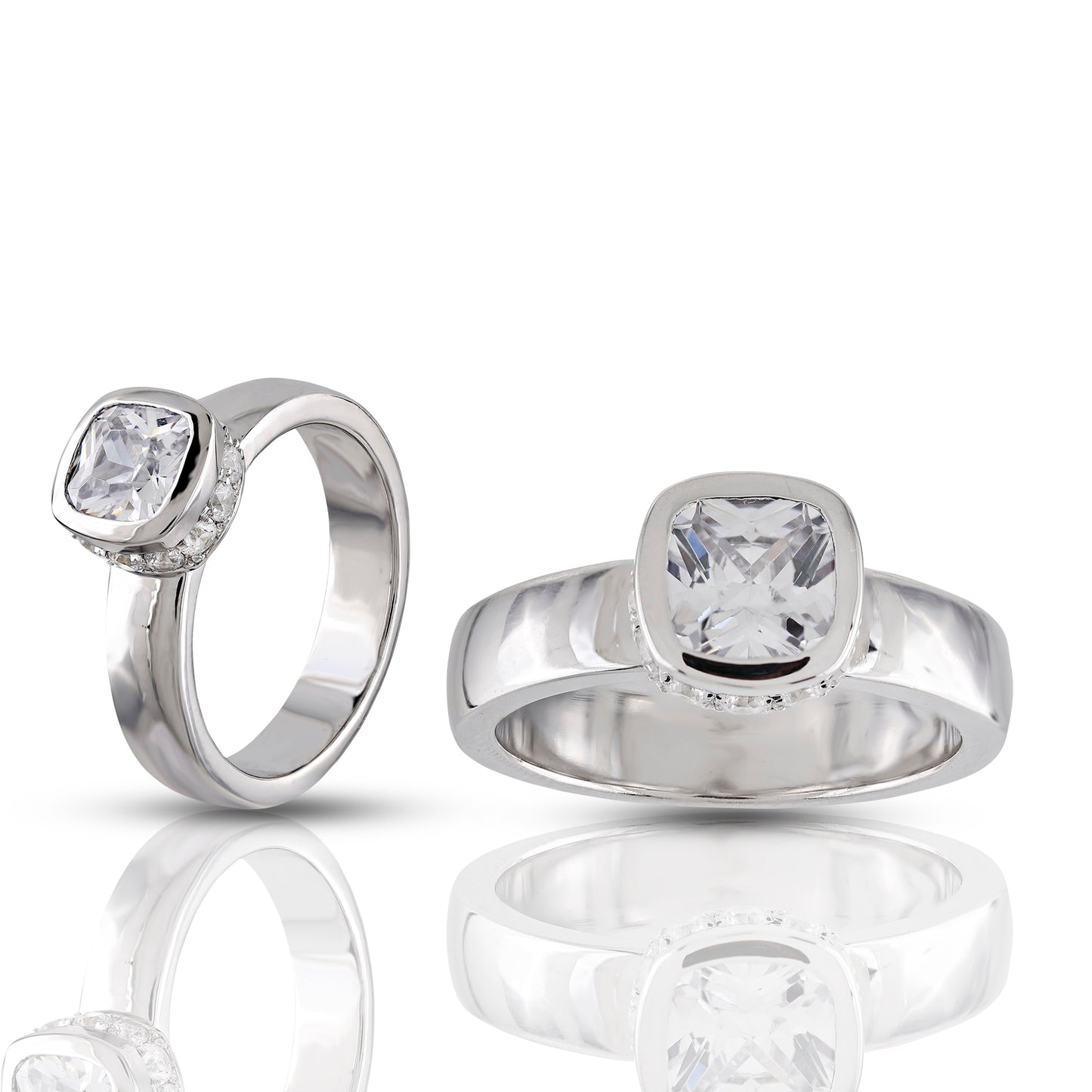 Cushion Halo Diamond Ring with Wide Comfort Band By Truth Jewel