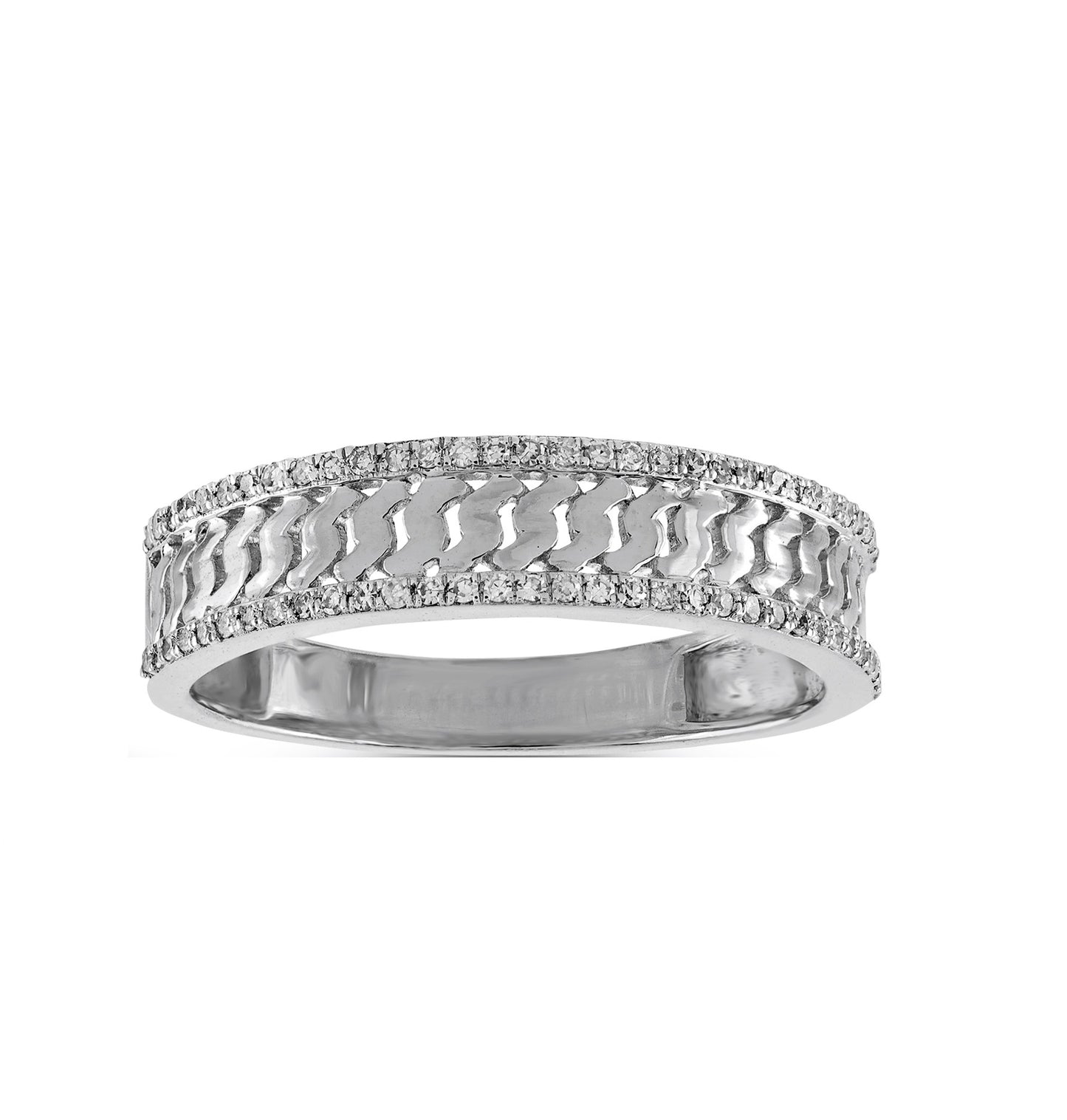 925 Silver Cz Diamond Cuban Band Ring For Men's