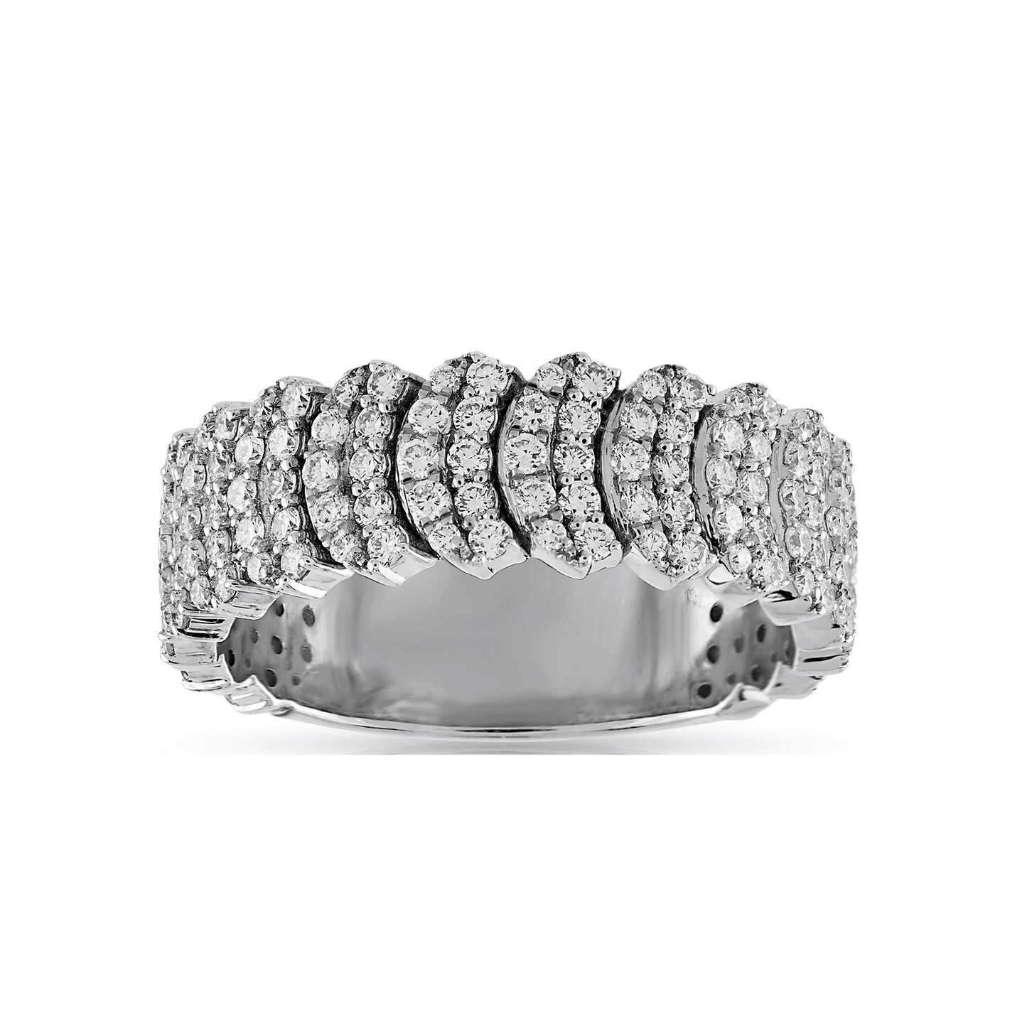 925 Silver Cubic Zirconia Round Diamond 7.6mm Band Ring