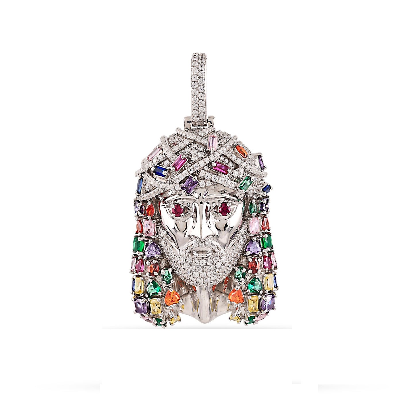 925 Silver Cz Diamond Jesus Pendant