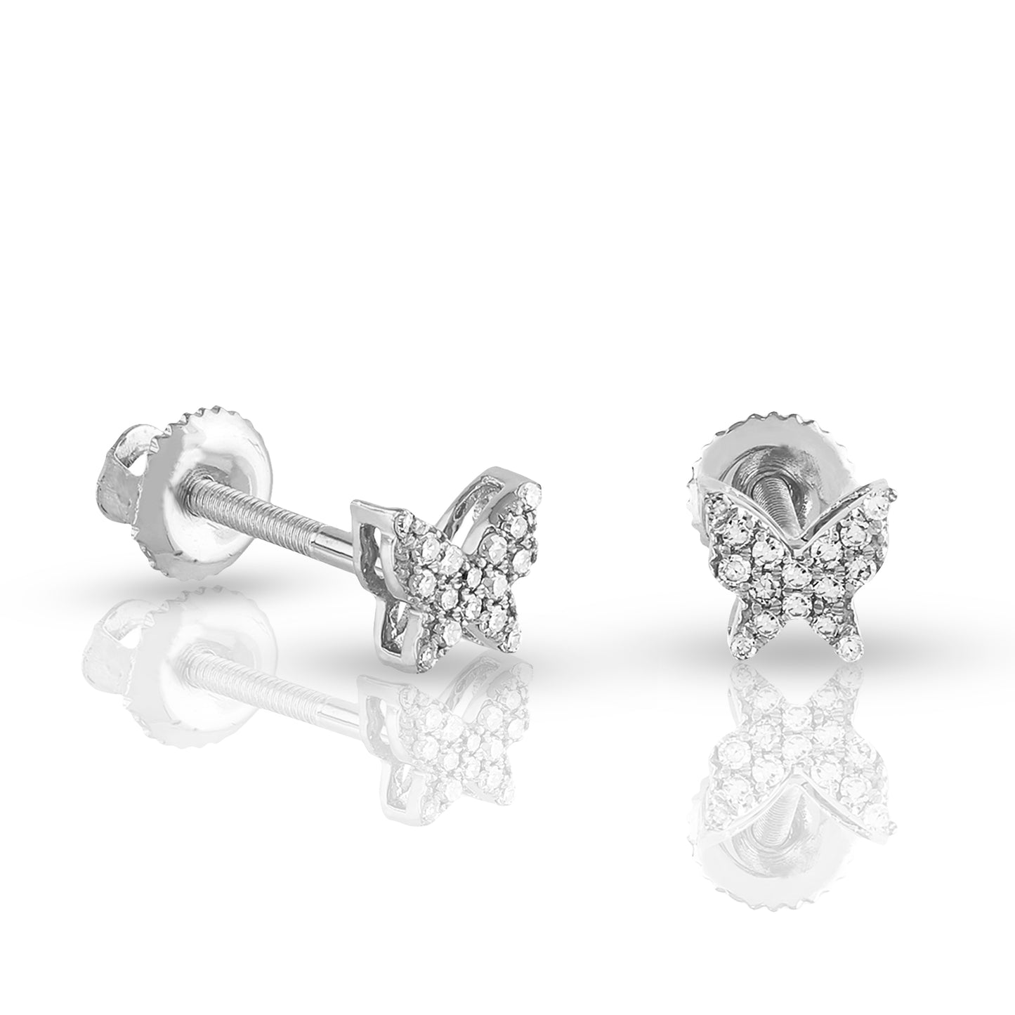 0.10ct gold Diamond Butterfly stud Earring by Truth Jewel
