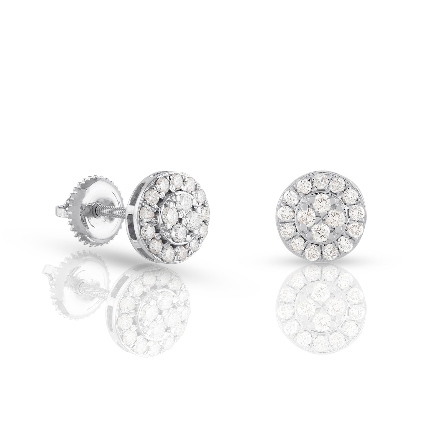 Princess Round Diamond Cluster Earrings By Truth Jewel