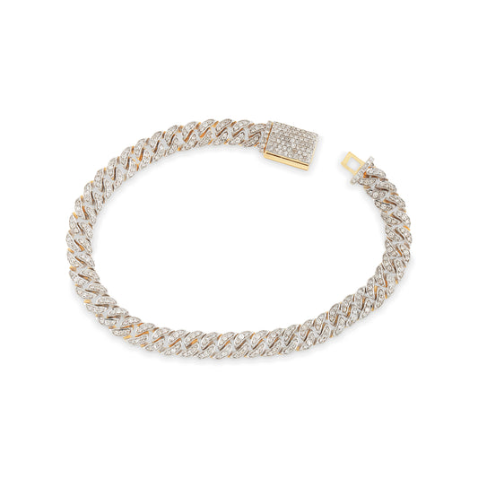 10K Gold  Diamond Cuban Bracelet By Truth Jewel