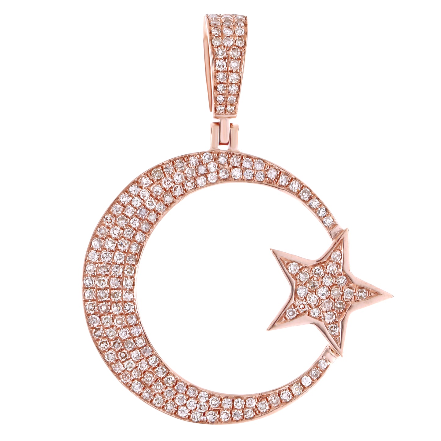 Diamond Star and Moon Pendant