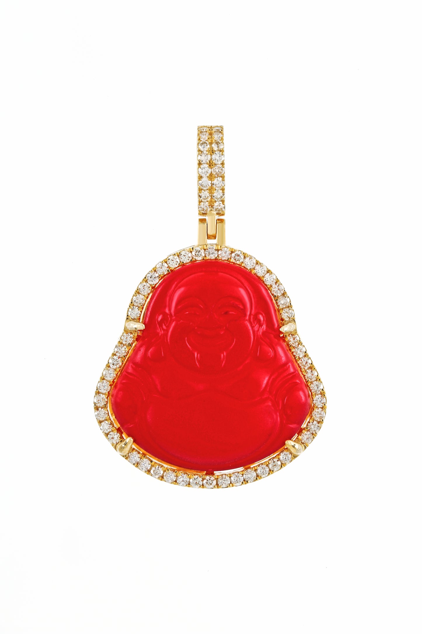Yellow Gold Buddha Pendant | 1.1 ctw Diamond