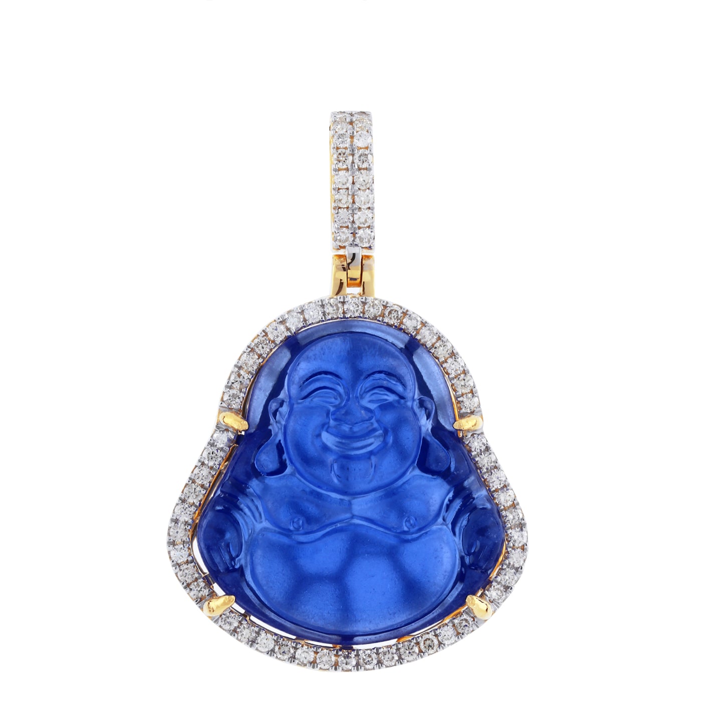 Yellow Gold Buddha Pendant | 1.1 ctw Diamond