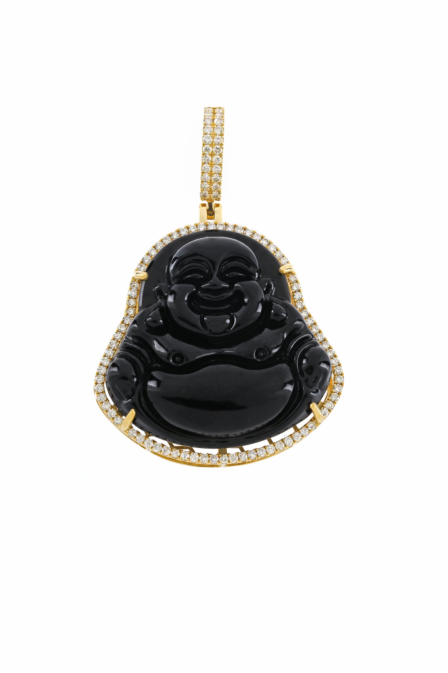 Yellow Gold Buddha Pendant | 1.1 ctw Diamond