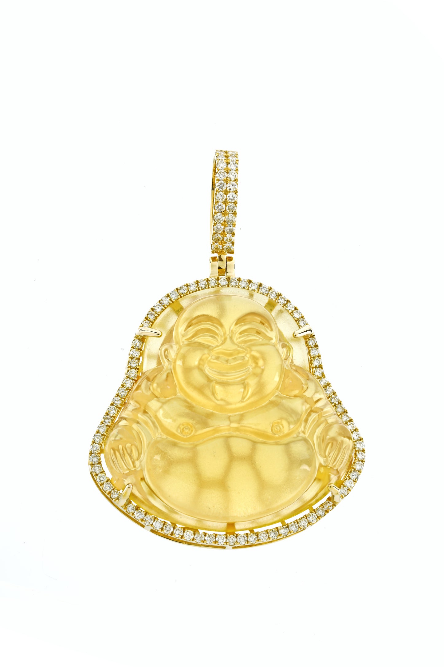 Yellow Gold Buddha Pendant | 1.1 ctw Diamond