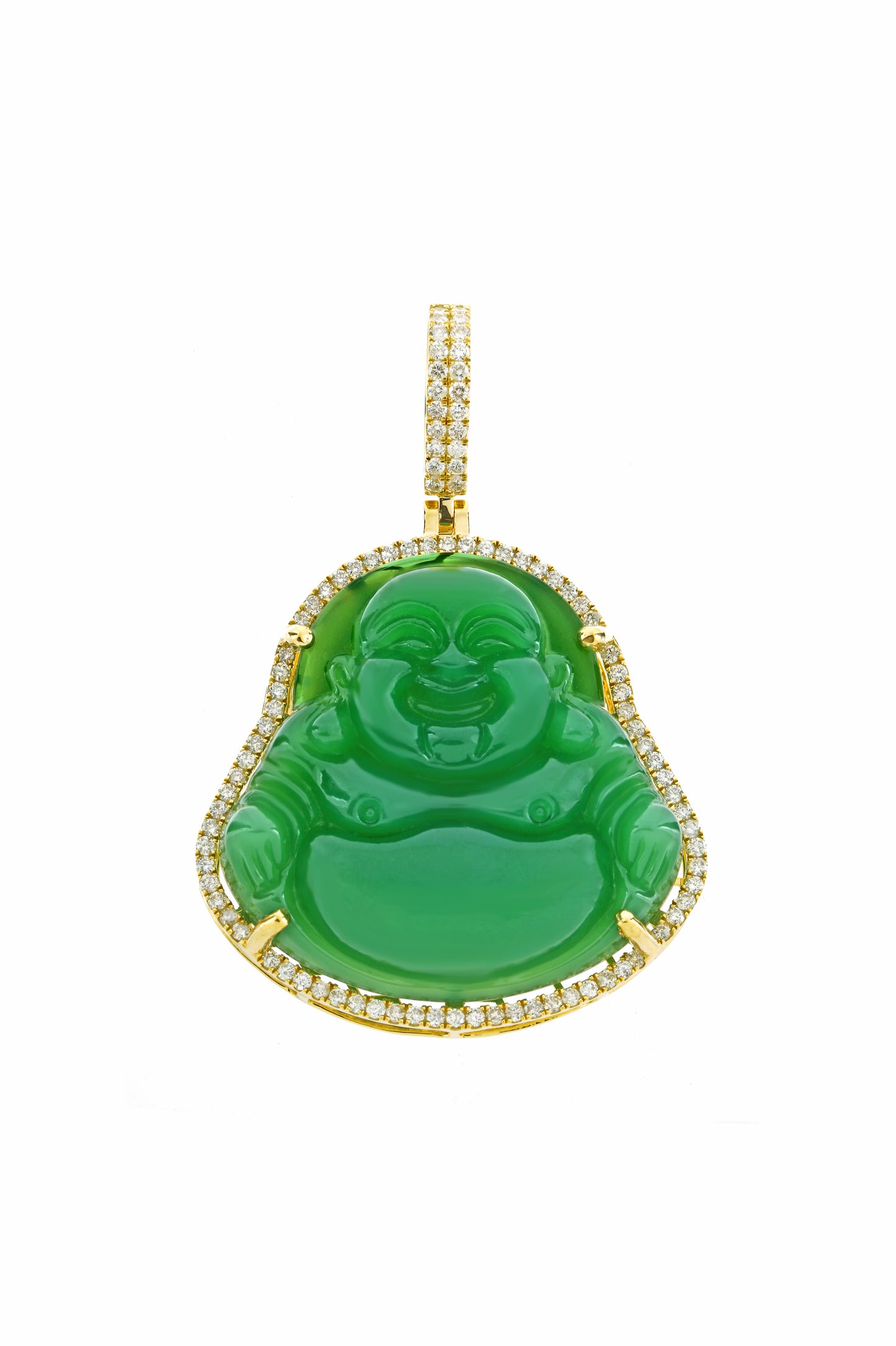 Yellow Gold Buddha Pendant | 1.1 ctw Diamond
