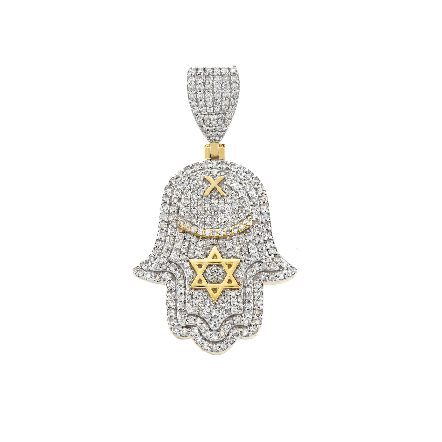 Yellow Gold Star Hamsa Pendant By Truth Jewel