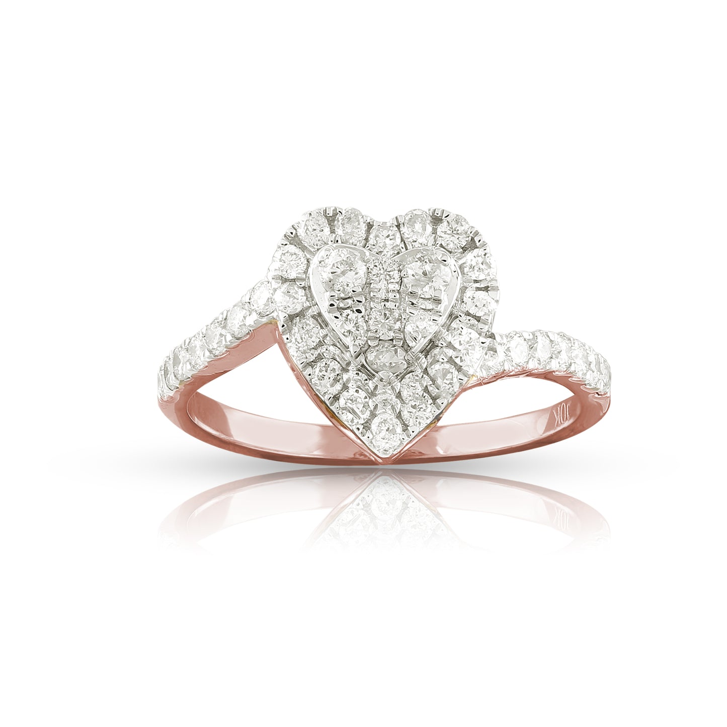 10K Gold Heart Diamond Ring By Truth Jewel