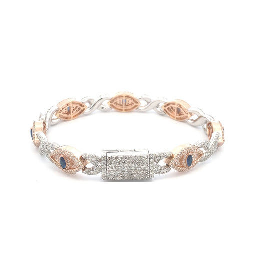 14K Gold Diamond Evil Eye Bracelet By Truth Jewel