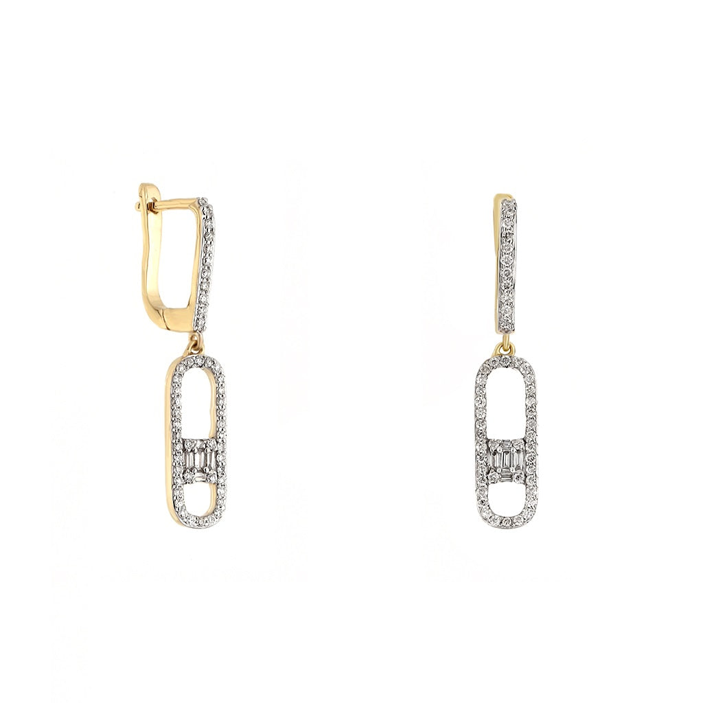 Diamond Paperclip Earrings