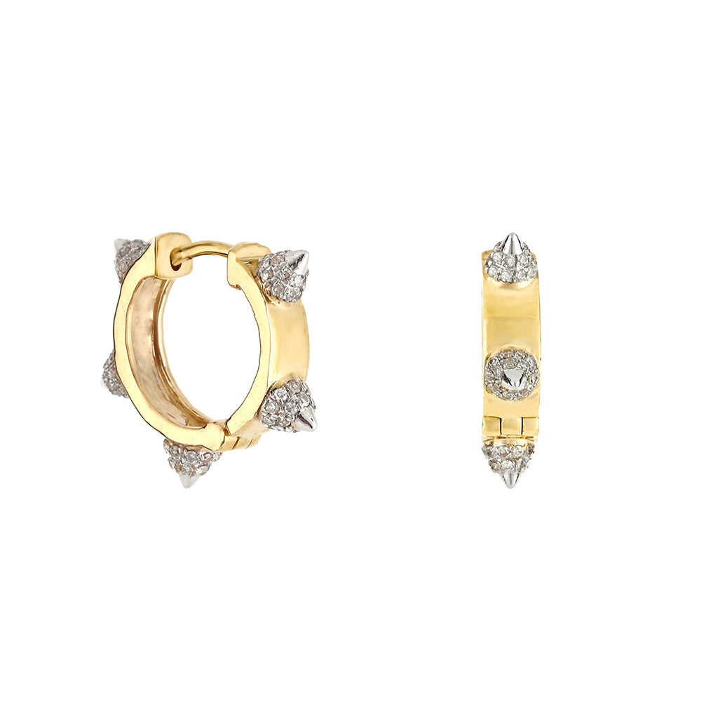 Pyramid Huggie Hoop Earrings