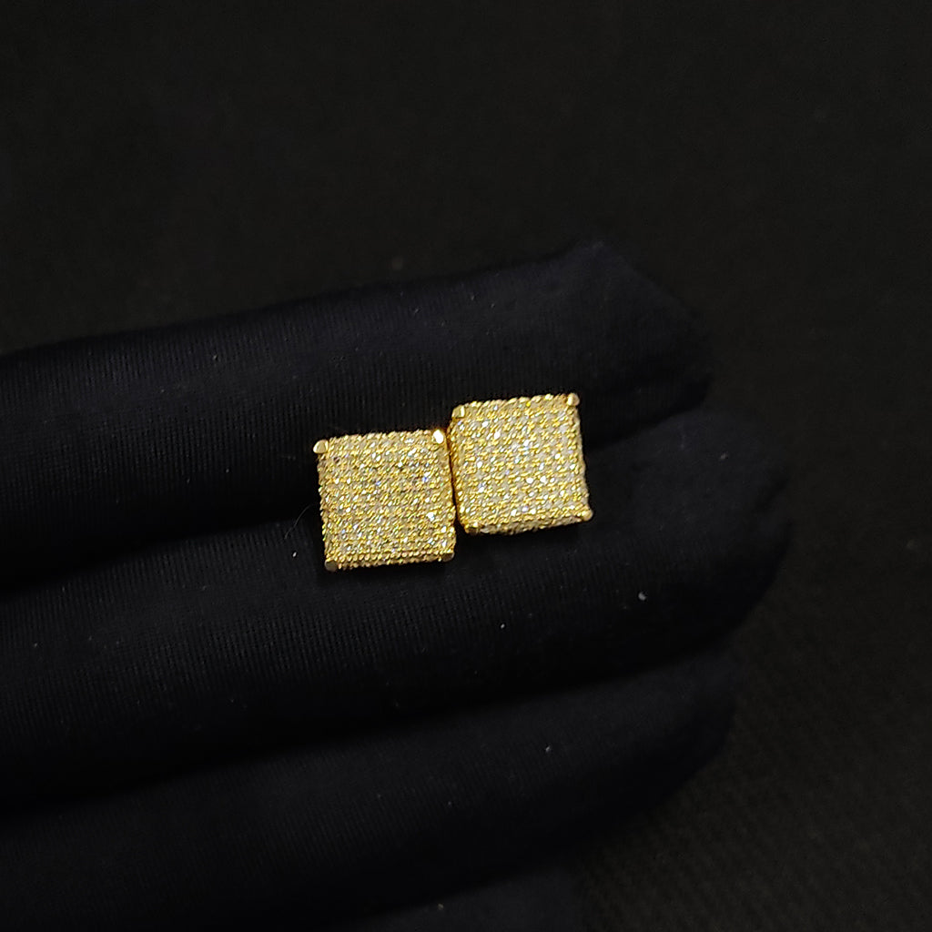 Iced Square Shape Stud Earring