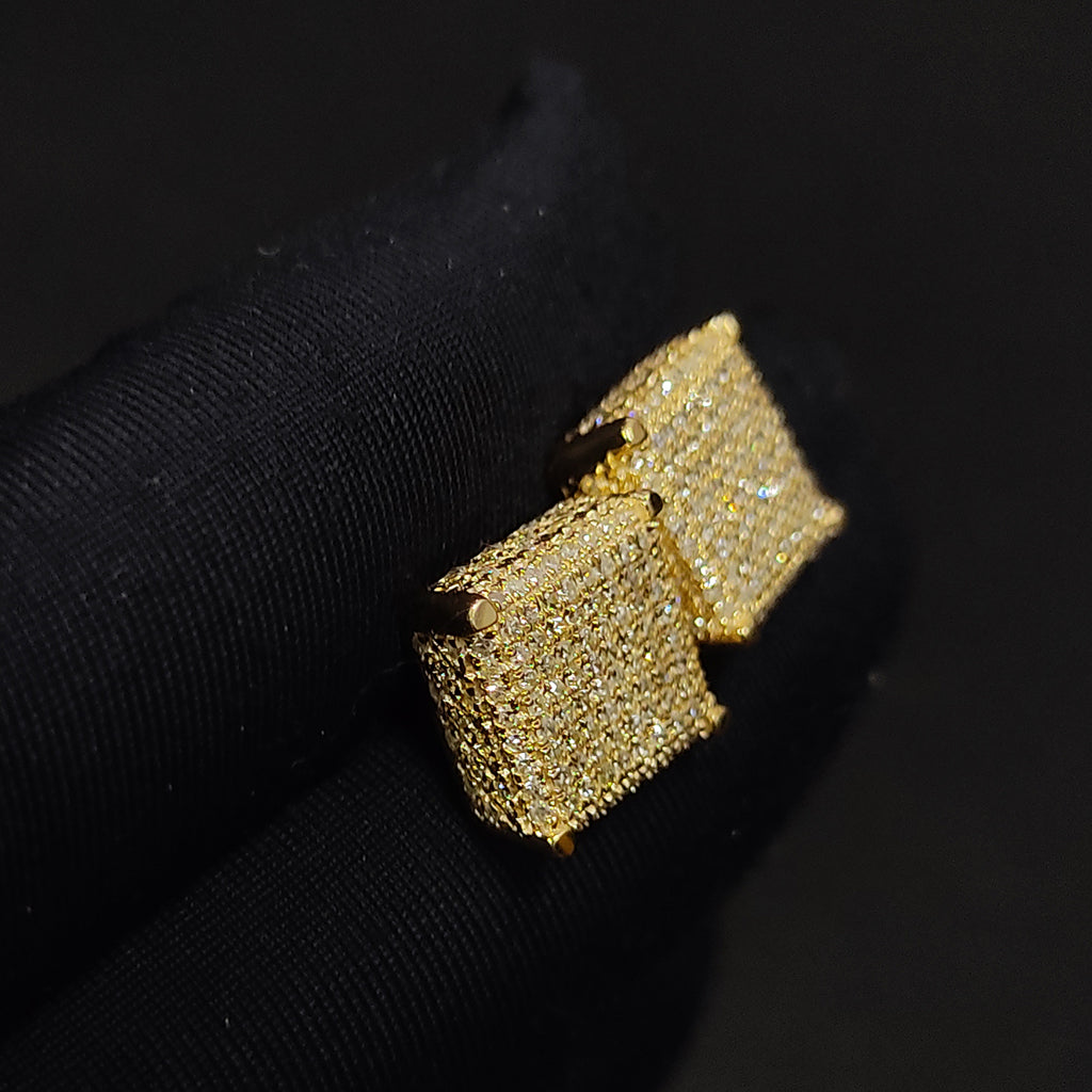 Iced Square Shape Stud Earring