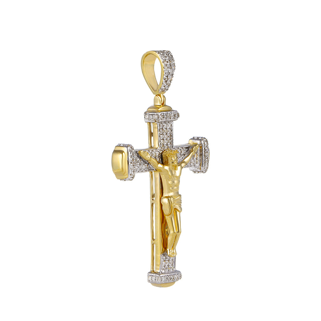 Gold Crucifix Jesus Cross Pendant by Truth Jewel