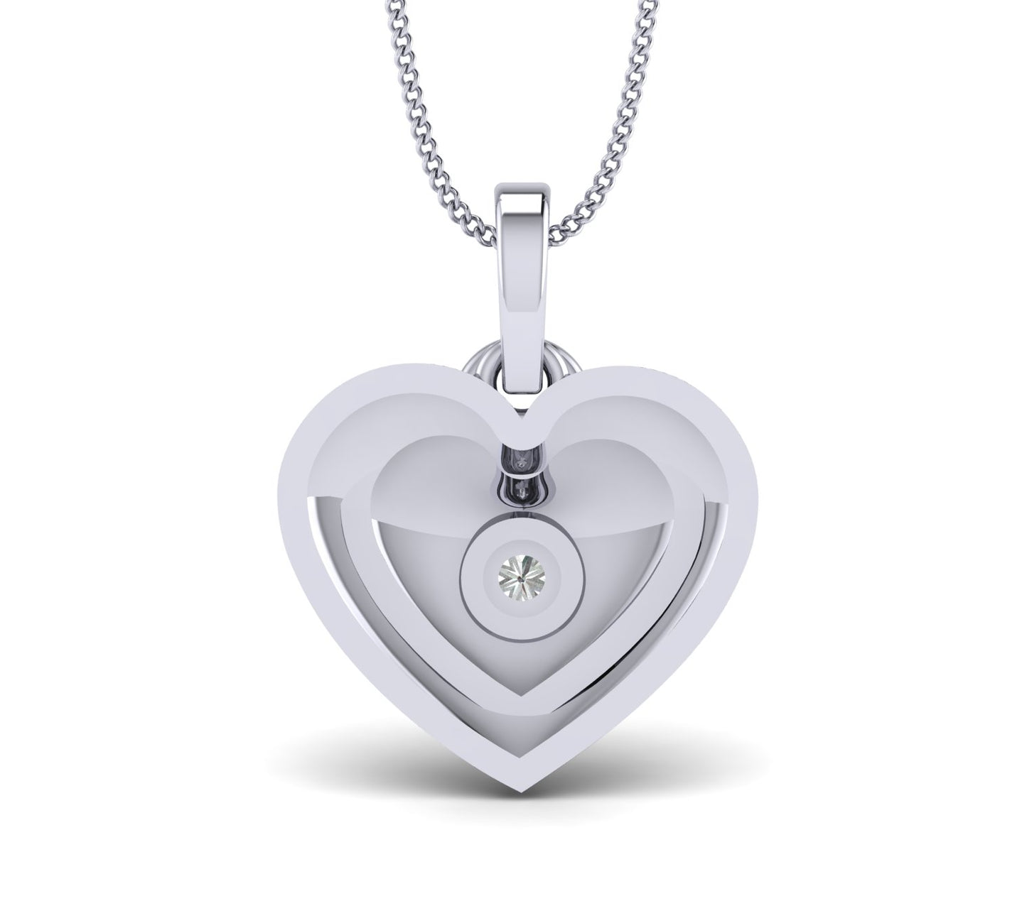 Double Heart Pendant With Single Natural Diamond By Truth Jewel