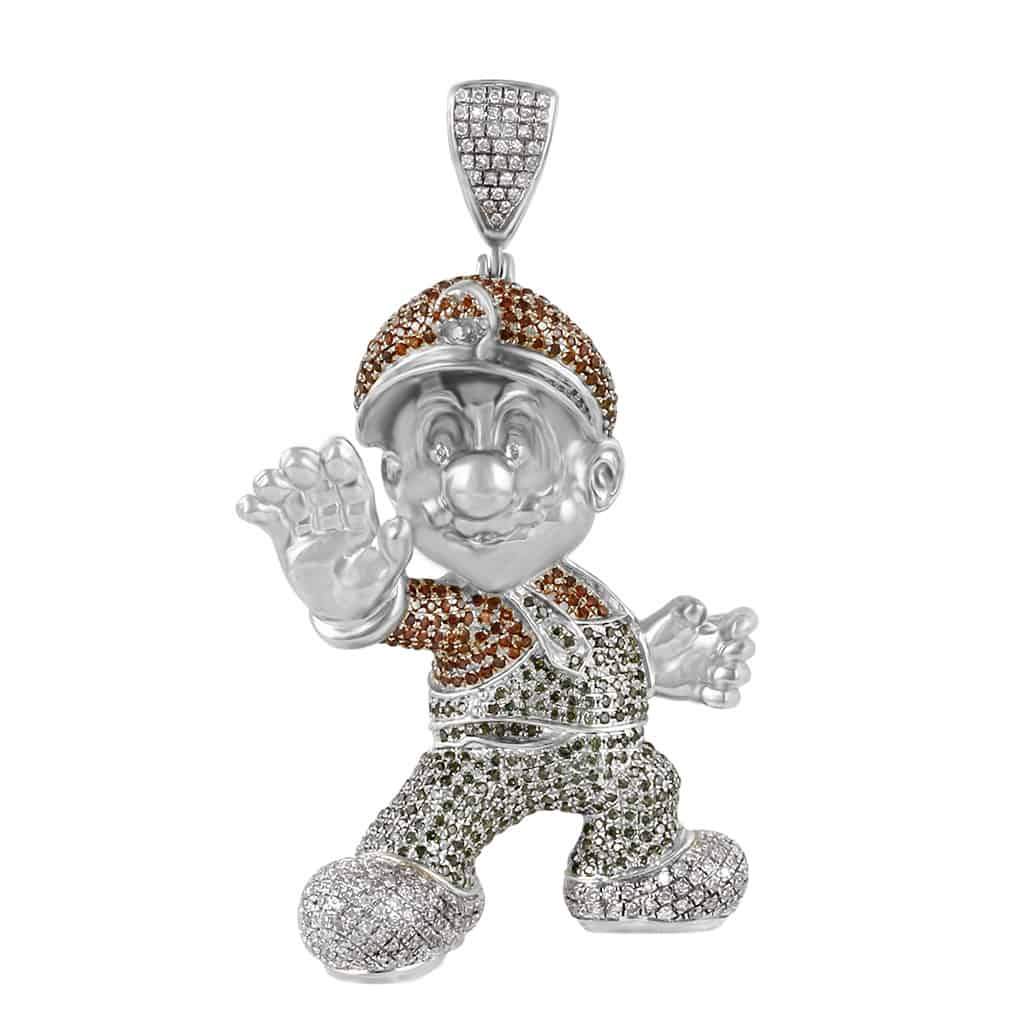 Super Mario Pendant white gold