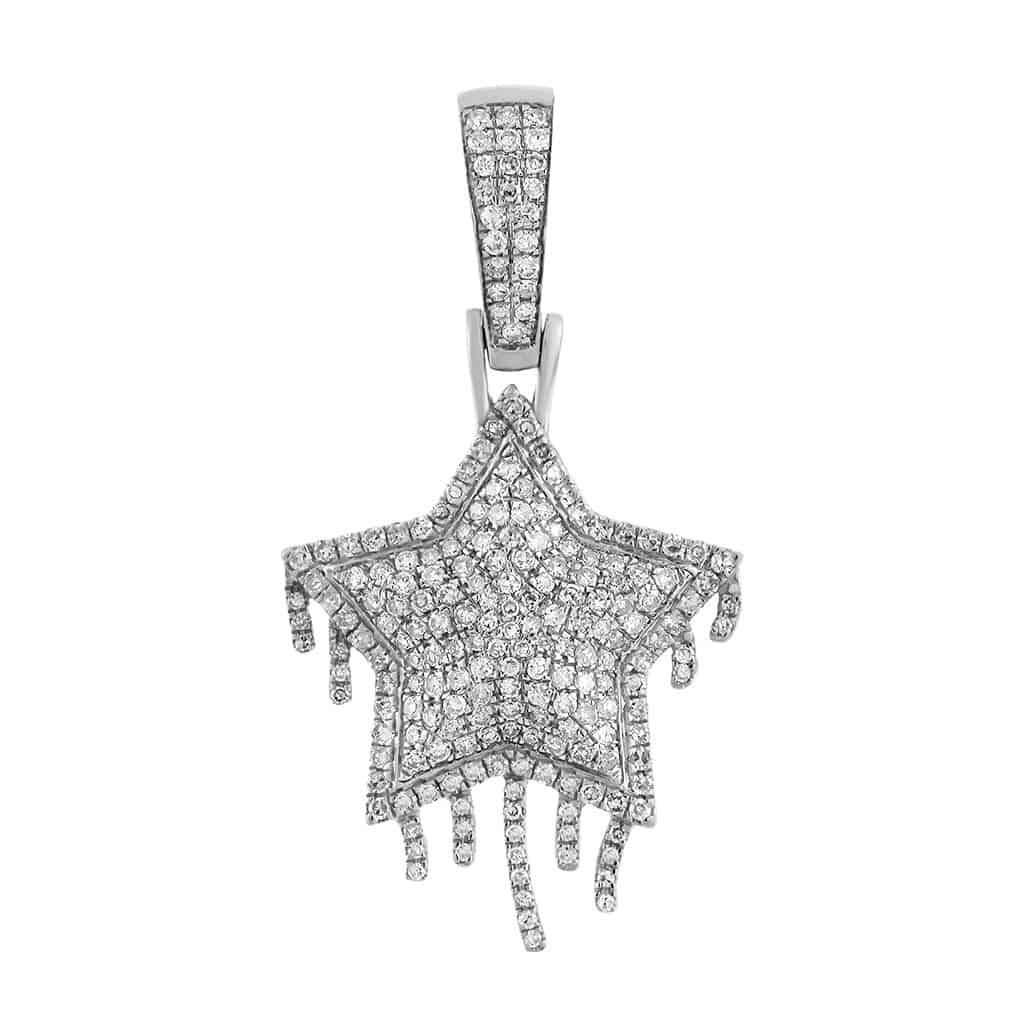 Dripping Star Diamond Pendant white gold