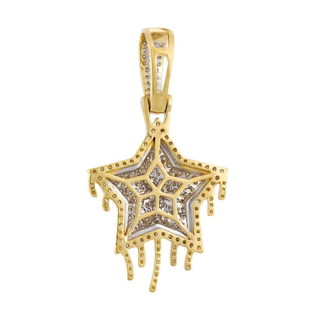 Dripping Star Diamond Pendant yellow gold