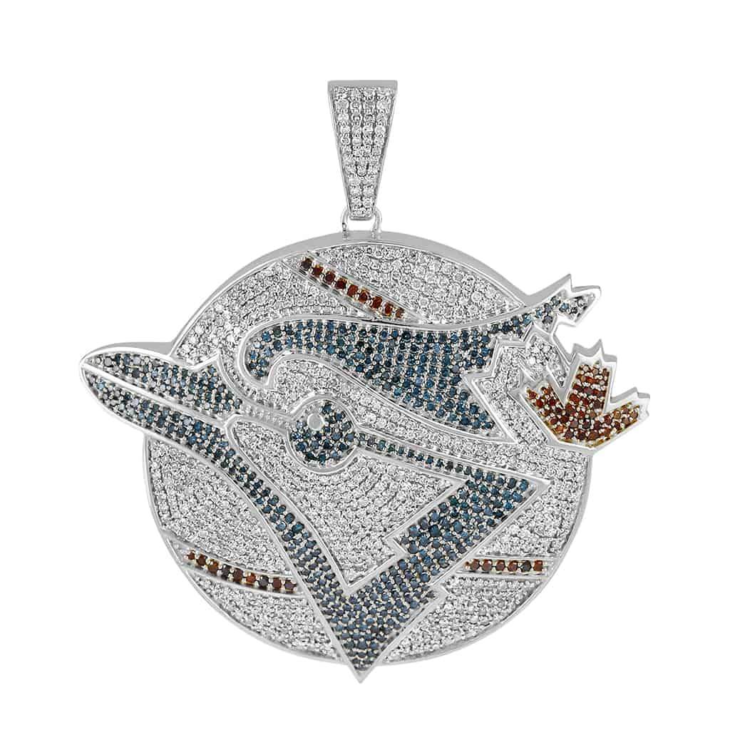white gold Eagle Bird Face Pendant