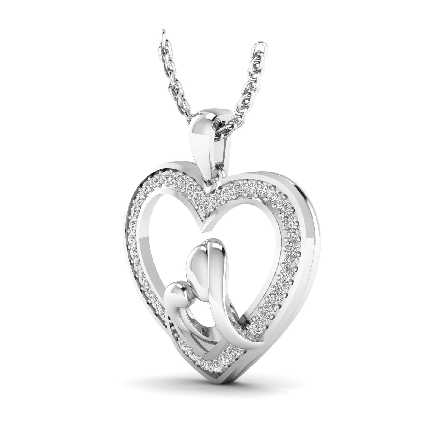 Mother and Child Heart Mother's Day Pendant by Truth Jewel