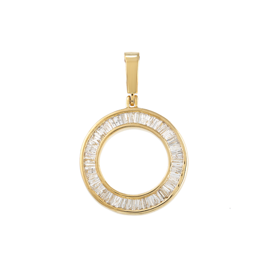 Baguette Diamond Open Circle Pendant