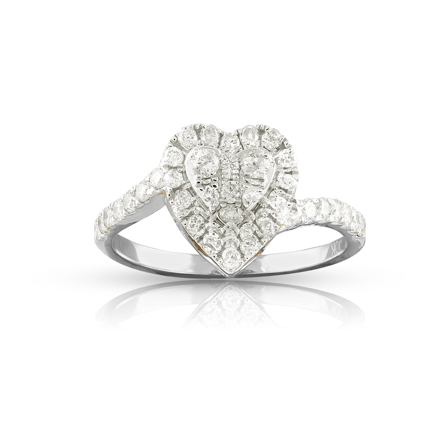 10K Gold Heart Diamond Ring By Truth Jewel