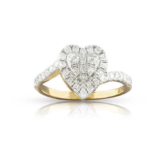 10K Gold Heart Diamond Ring By Truth Jewel
