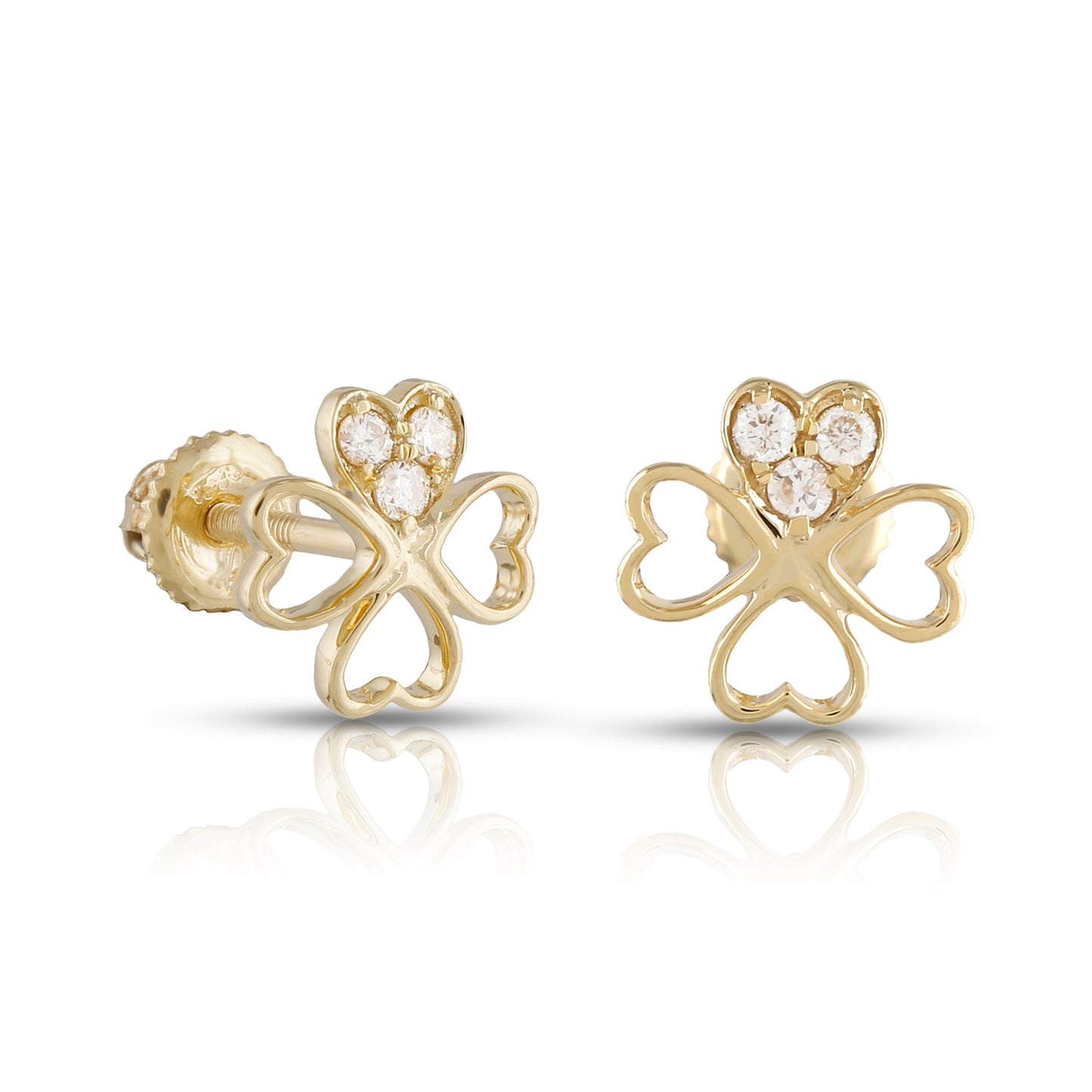 Four Heart With Diamond Earring by Truth Jewel