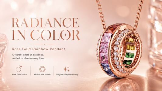 Rainbow Princess Diamond Barrel Pendant 4.65ctw in Rose Gold