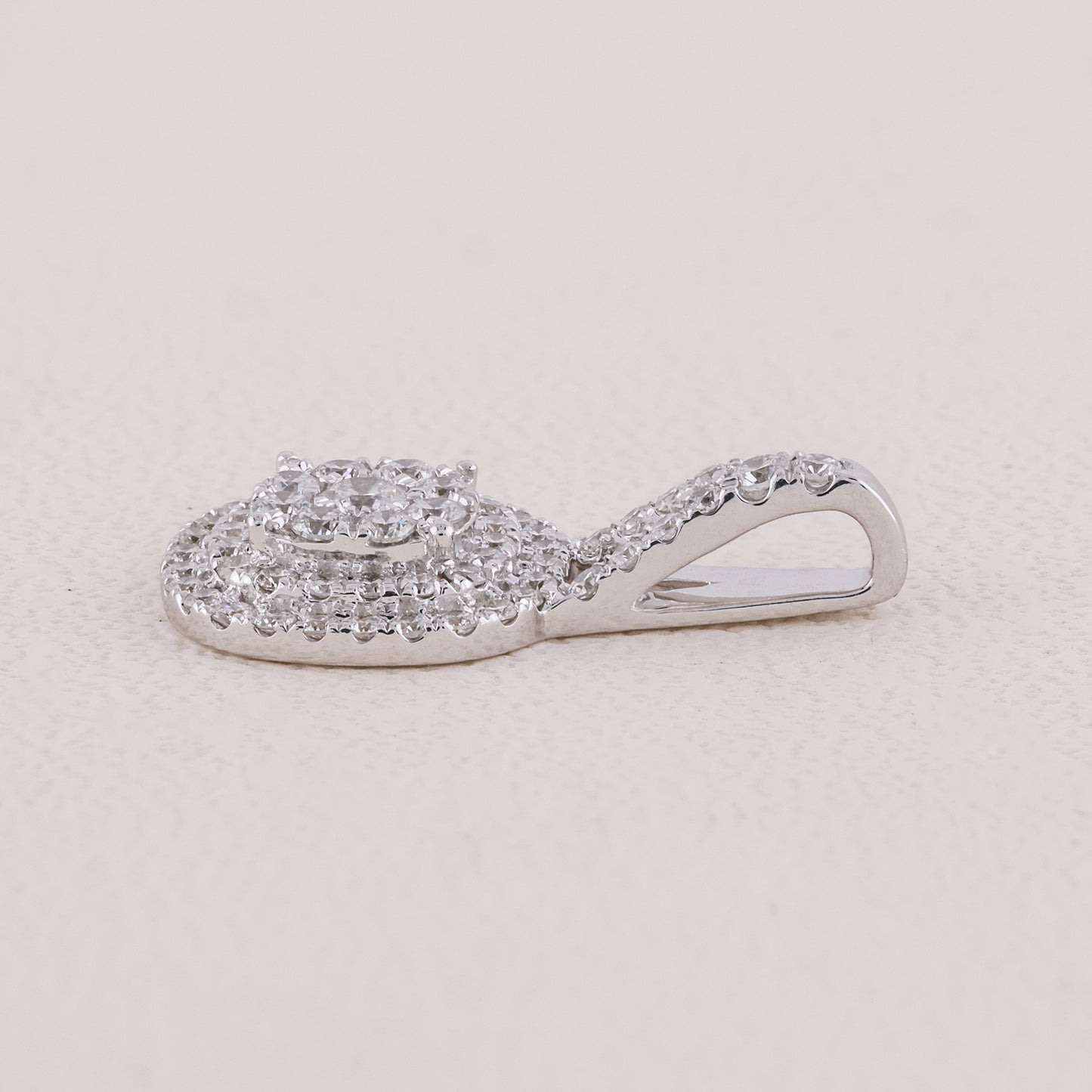Round Lab Diamond Cluster Pendant for Women