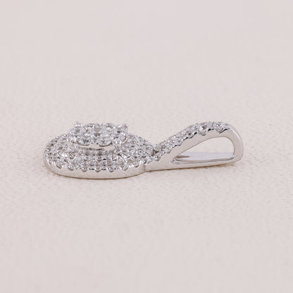 Round Lab Diamond Cluster Pendant for Women